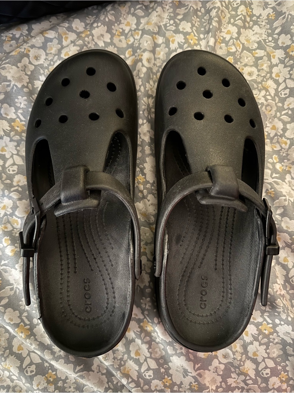 CROCS Black Classic Vented Sandals with Heel Strap